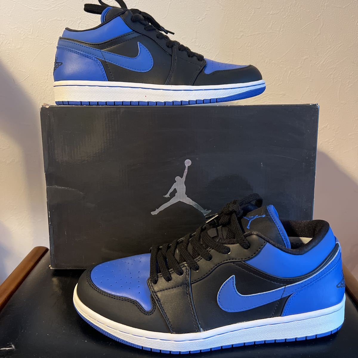 NIKE AIR JORDAN 1 PHAT LOW BLACK/VARSITY ROYAL 338145 041 エア ジョーダン 1 ロウ ロイヤル 黒青 27cm US9スラムダンク 花道 未使用品