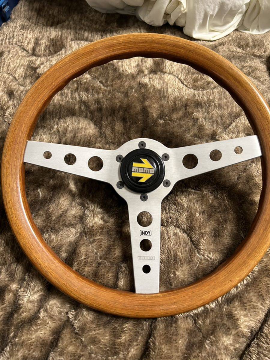 momo モモ superindy スーパーインディ 34パイ 当時物 ウッドステアリング MOMO 34パイ INDY スーパーインディ SUPERINDY