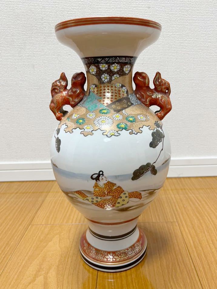 九谷焼 花瓶 骨董品 壷 アンティーク 金蘭手大花瓶 九谷焼 連山 壺 ツボ
