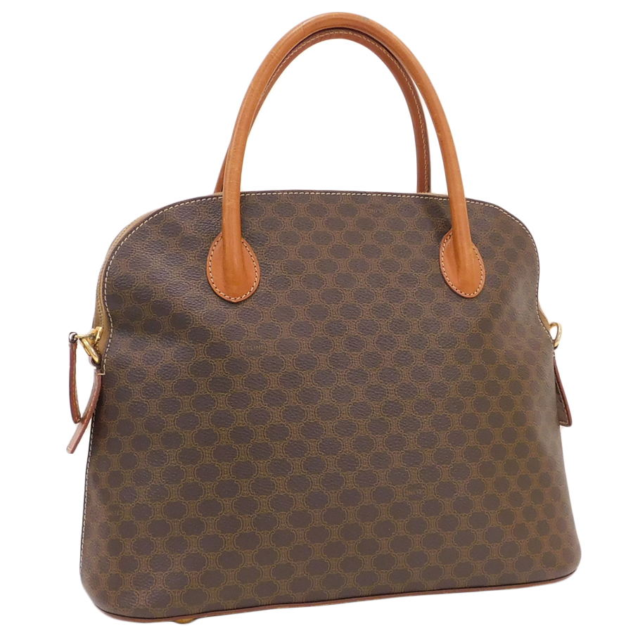 【2025，限定SALE】 1円 セリーヌ ハンドバッグ ブラウン系 PVCレザー マカダム CELINE E.Bgg.hP-25(ハンドバッグ)｜売買されたオークション情報、yahooの商品情報をアーカイブ公開 - オークファン かばん、バッグ