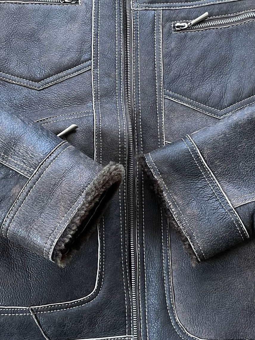 Wind Armor flame フレイム レザーライダースジャケット LL Wind