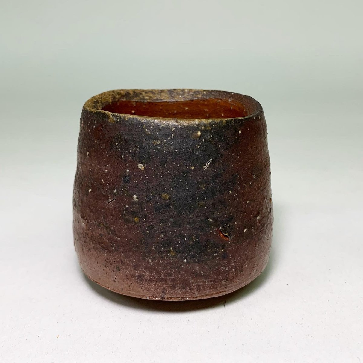 京全】備前焼 中村眞 造 備前ぐい呑 共箱栞 酒器 茶道具 検) 中村真 父