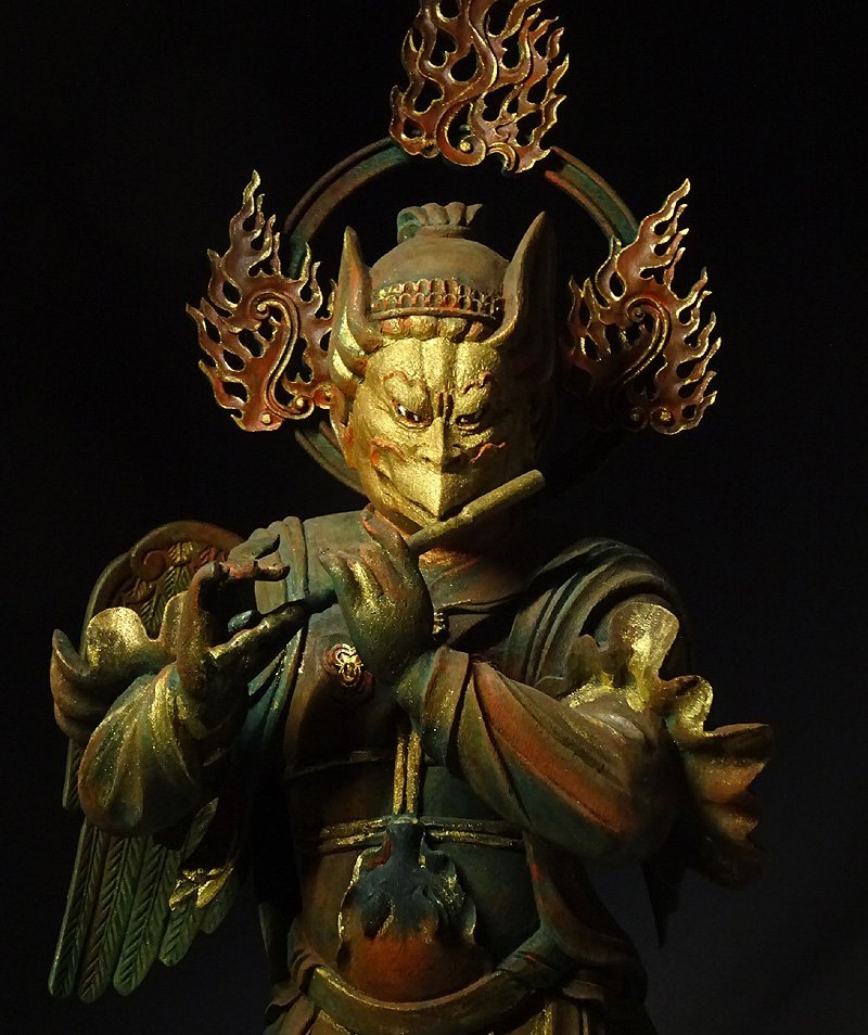 仏教美術 木彫鍍金 阿弥陀如來座像 仏像 厨子付 V 8159