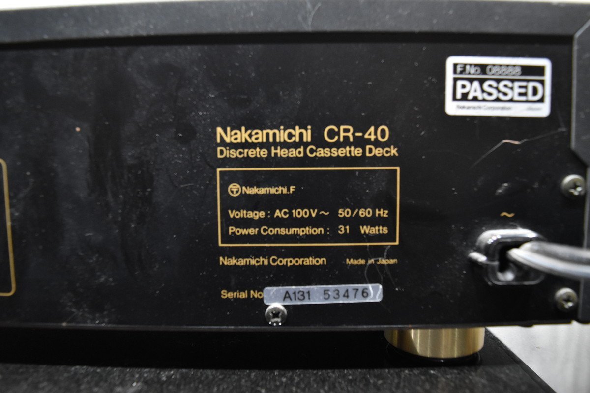 Nakamichi ナカミチ CR-40 カセットデッキ【ジャンク品】 ナカミチ