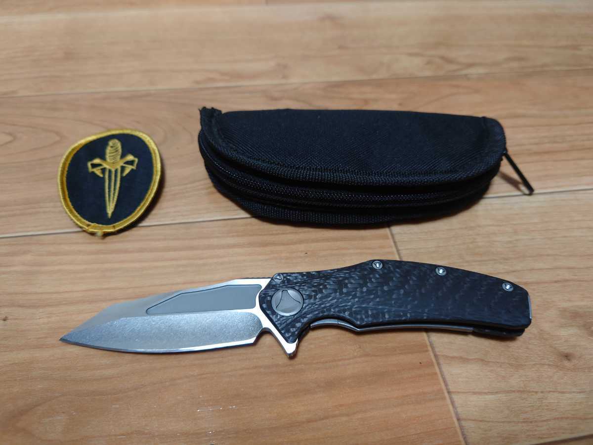 Microtech Marfione Custom Mini Matrix Stonewash Carbon Fiber 