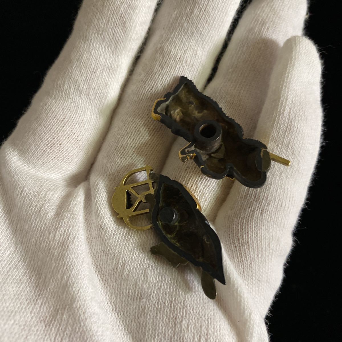 江戸時代後期 目貫 精密細工 江戸期 刀装具 武具 草花 江戸時代後期