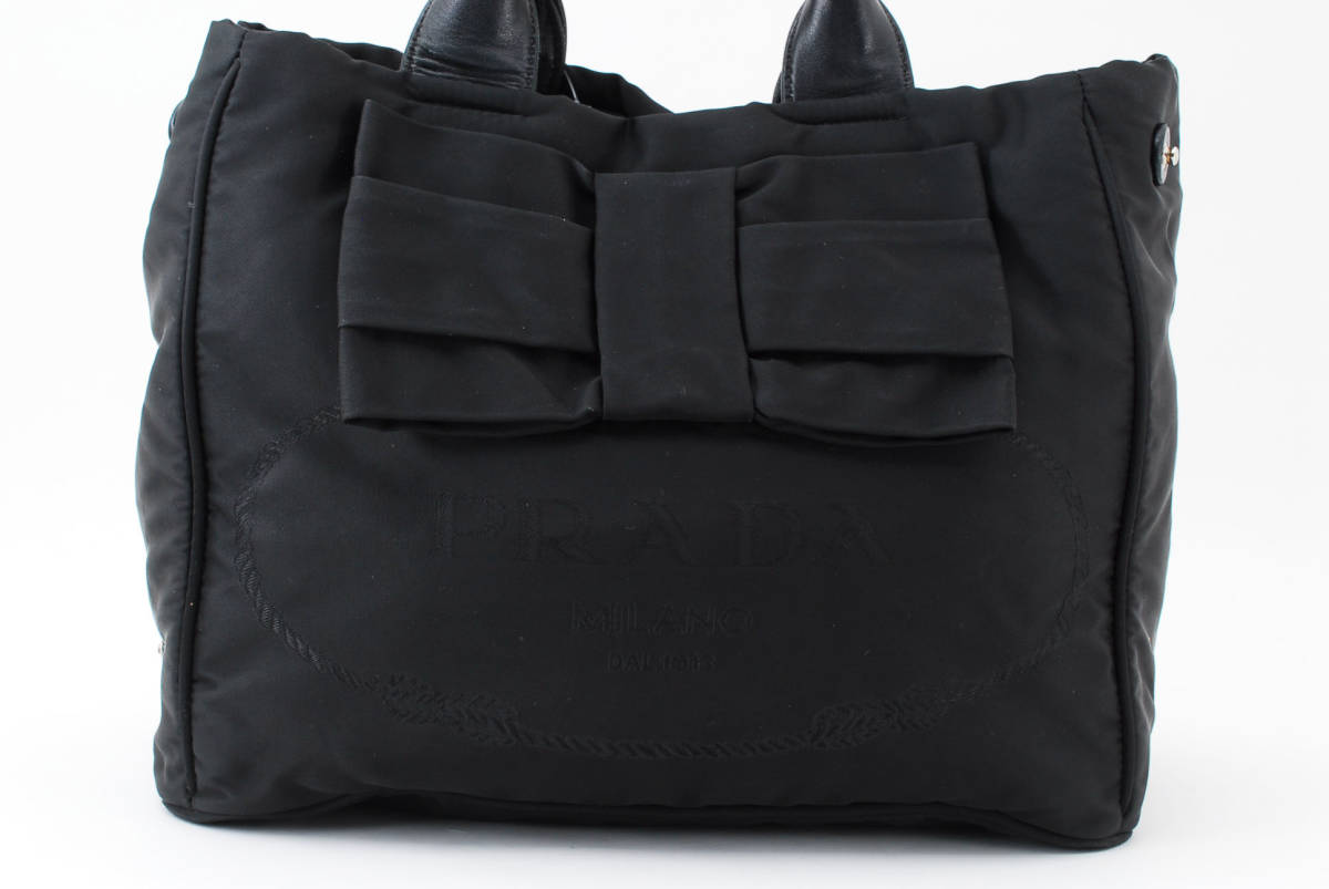 プラダ PRADA テスート 2WAYトートバッグ 2WAYハンドバッグ 黒 【1円