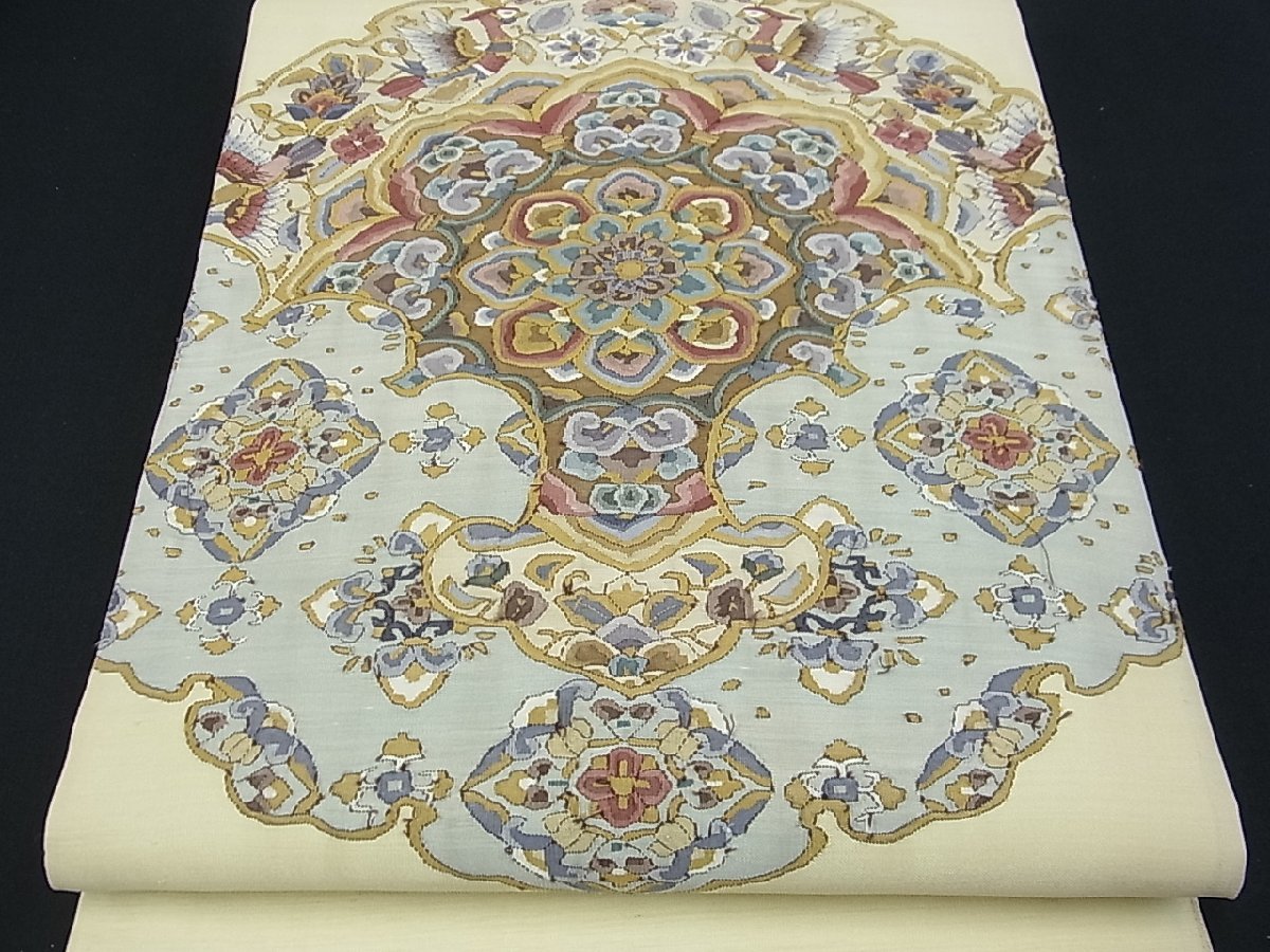平和屋着物■明綴れ　太鼓柄袋帯　宝相華　金糸　逸品　km1670