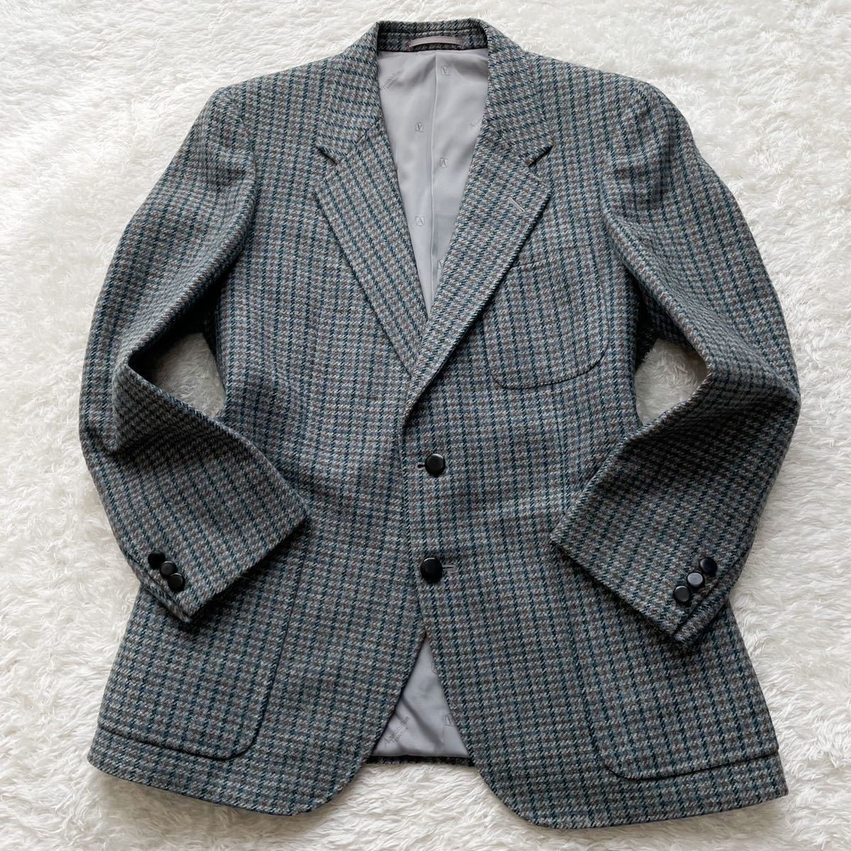 美品 LARDINI 新ロゴ ラルディーニ 46 テーラードジャケット ネイビー 