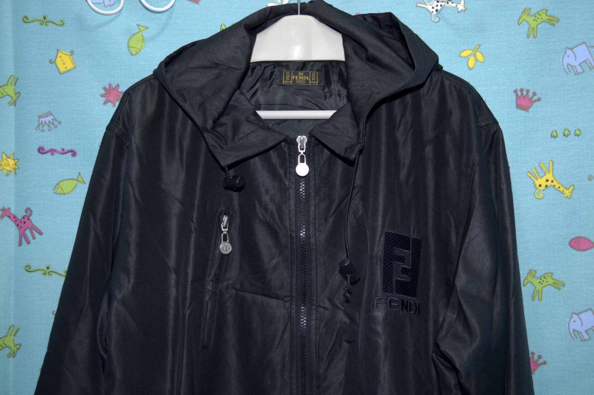FENDI jeans フェンディ フード付ジャケット パーカー 黒系色 