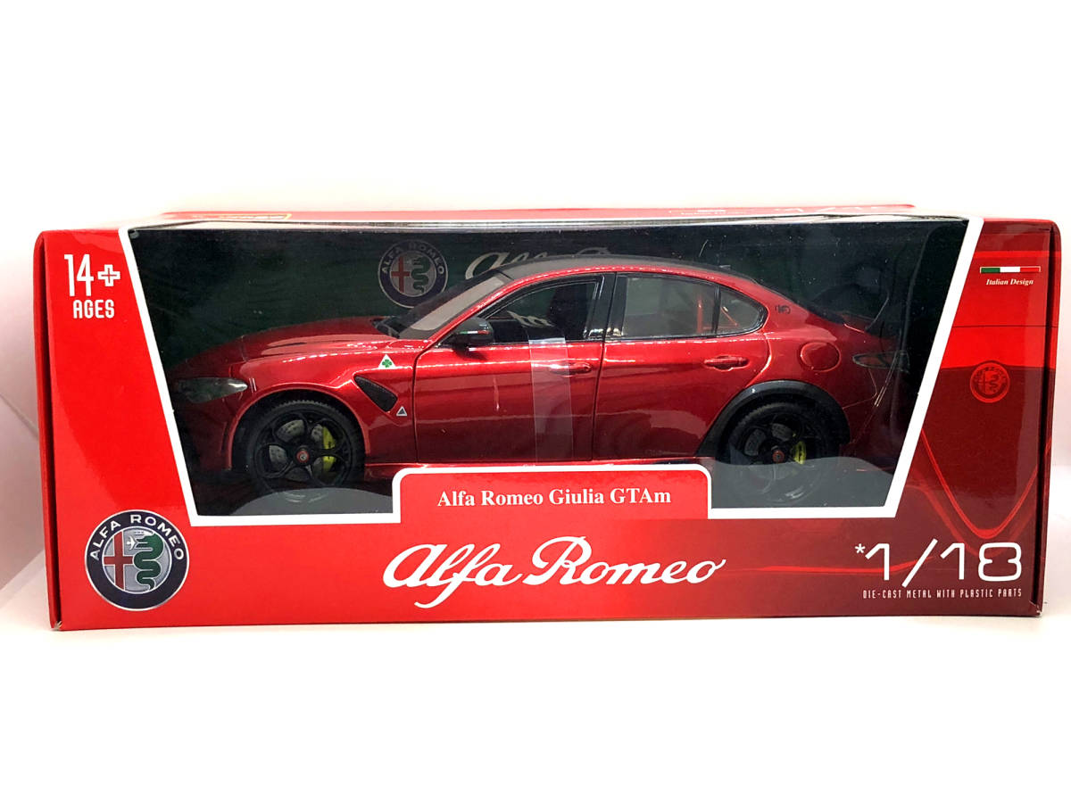 イタリア限定 ブラーゴ 1/18 アルファロメオ ジュリア GTAm 2020 (レッドメタリック)