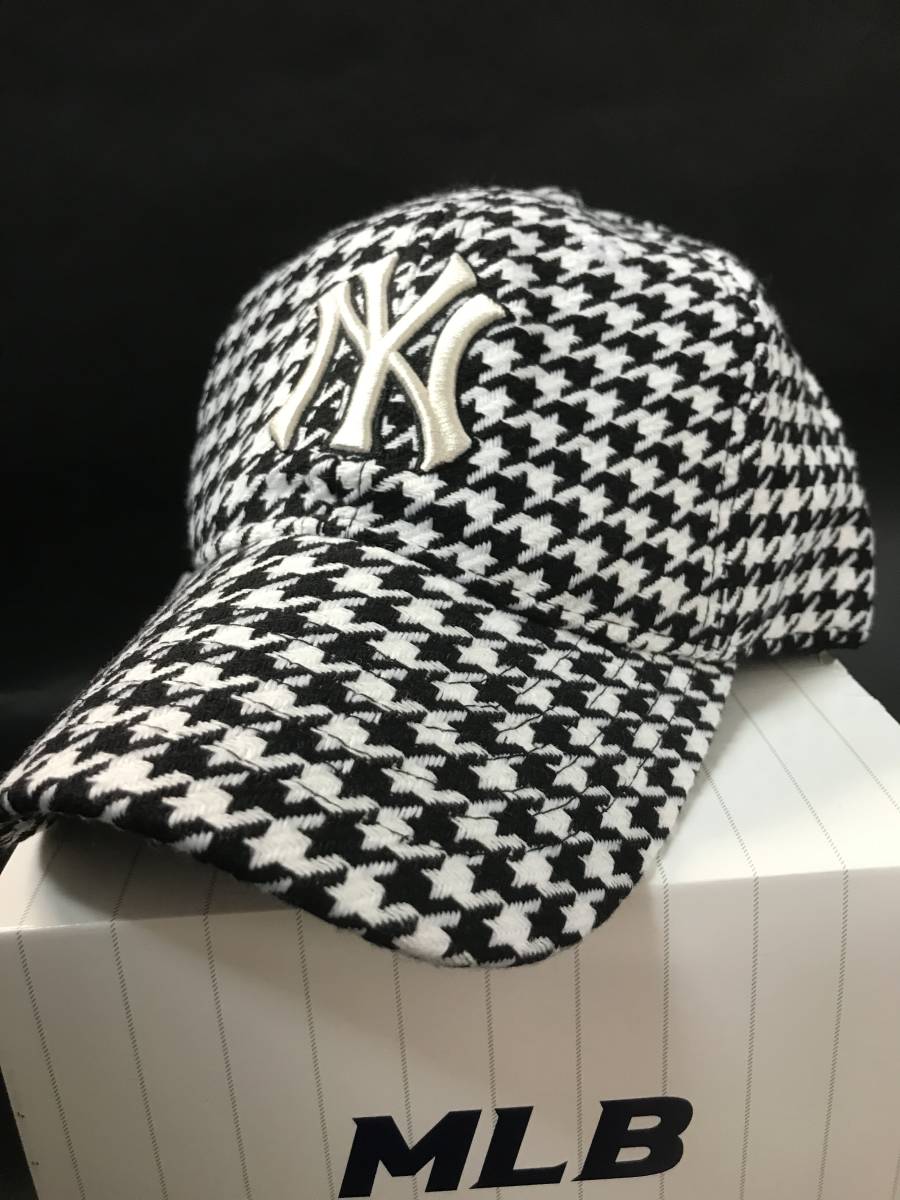 大得価，品質保証 海外セレブ御用達 MLBアパレルラインNYヤンキースハイブランド千鳥格子ベルトバックキャップ帽子(野球帽)｜売買されたオークション情報、yahooの商品情報をアーカイブ公開 - オークファン 野球帽