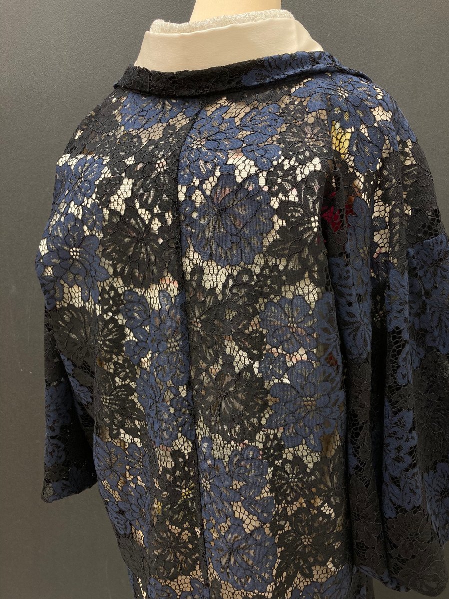 きものトゥレジュ☆レース羽織/新品/未使用品/身丈102/裄68/袖丈46/ナイロン75%、綿25%/黒・紺色系【Ｋ-247-1215ｓ】 tresjeune WEBSHOP -トゥレジュ- 1円 ☆良品☆ きものcocon☆羽織☆身丈92&frasl;裄69&frasl;身幅65&frasl;ポリエステル100%&frasl;ピンク×