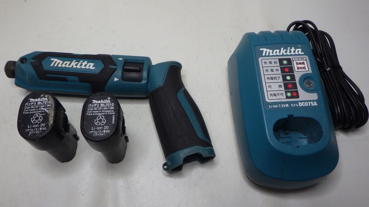 中古 makita マキタ 充電式ペンインパクトドライバー TD022D 本体+充電器+バッテリ2個 ペンドラ