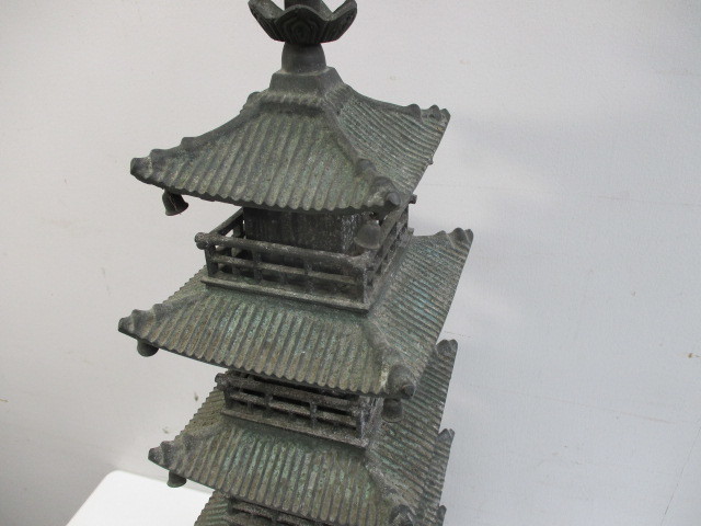 時代物□銅製□五重塔□高さ80cm□仏教美術□仏塔□寺院□置物