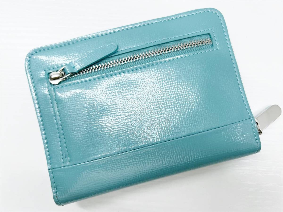 ほぼ未使用 美品 TIFFANY&Co ティファニー エナメル ジップ 二つ折り 