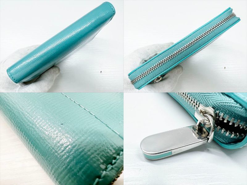 ほぼ未使用 美品 TIFFANY&Co ティファニー エナメル ジップ 二つ折り 