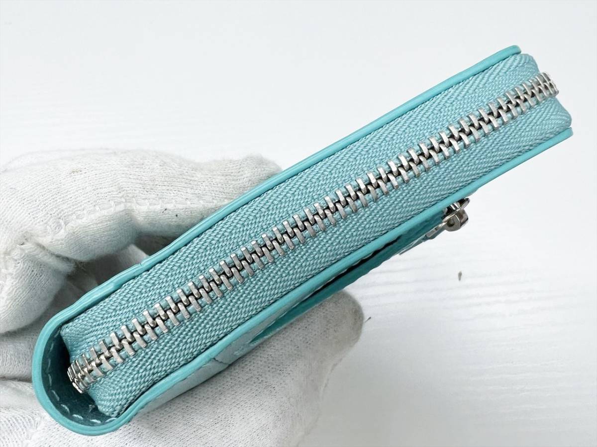 ほぼ未使用 美品 TIFFANY&Co ティファニー エナメル ジップ 二つ折り 