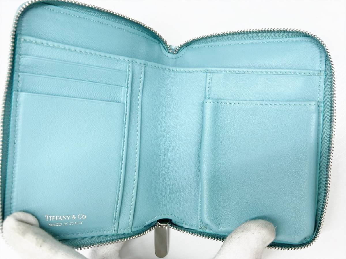 ほぼ未使用 美品 TIFFANY&Co ティファニー エナメル ジップ 二つ折り 