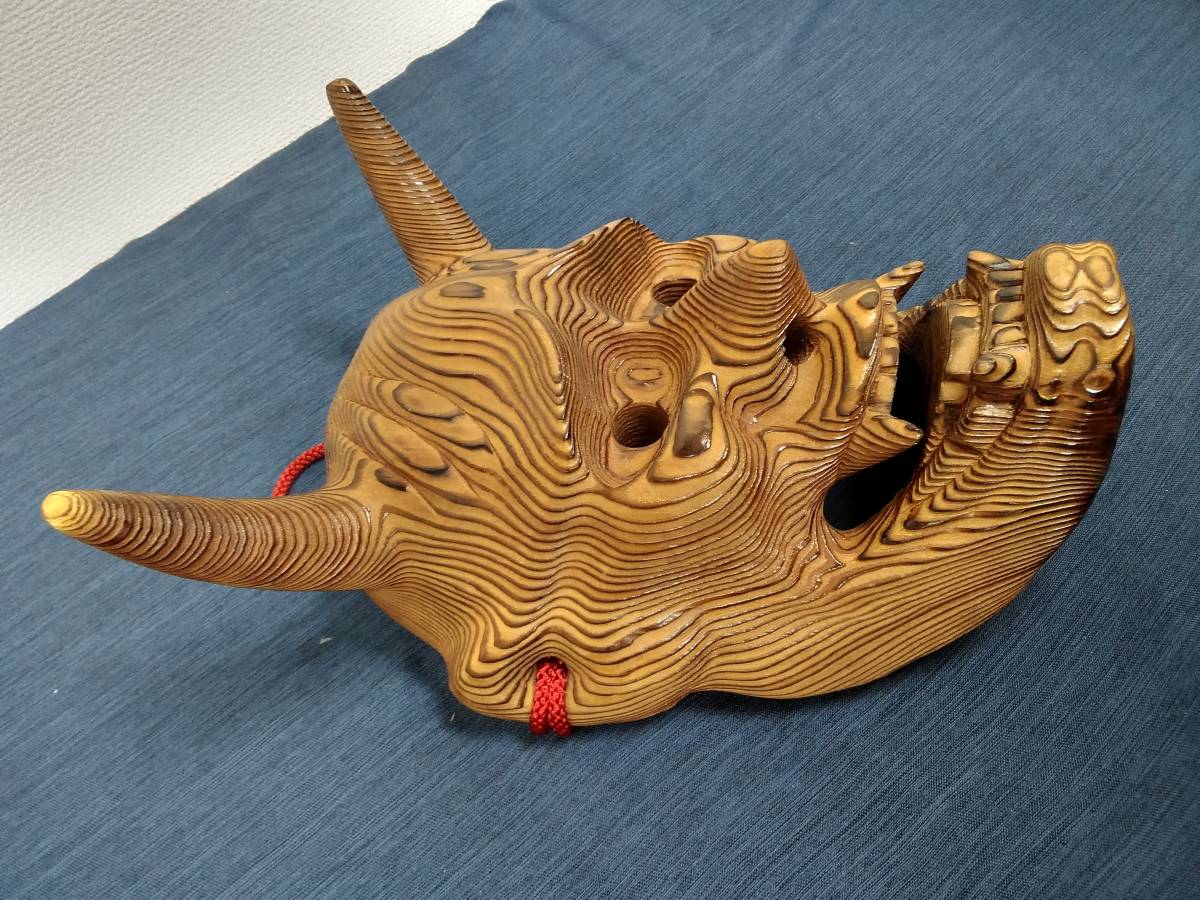 千寿屋久杉 谷懐雲作 魔除般若面 お面 谷懐雲屋久杉の般若面（