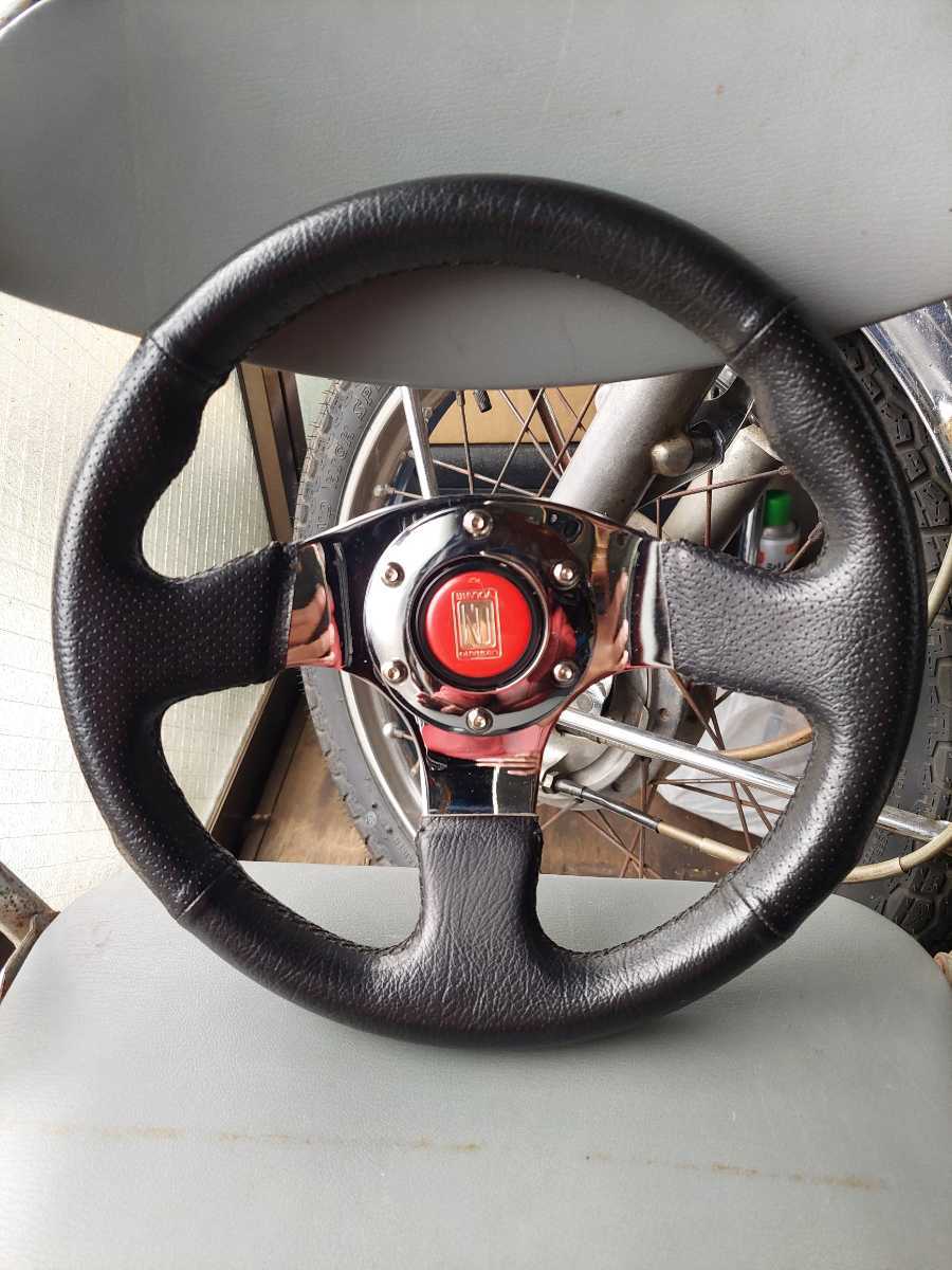 O.B.A ステアリング 外径約35cm ジャンク品 オバ ウッド ステアリング