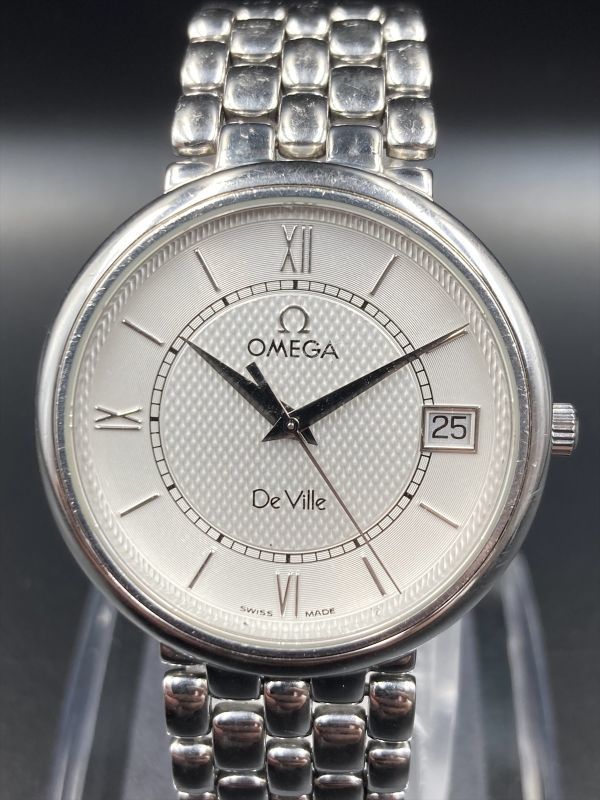 1円～! 稼働品 正規品 OMEGA オメガ デビル クォーツ ホワイトダイヤル