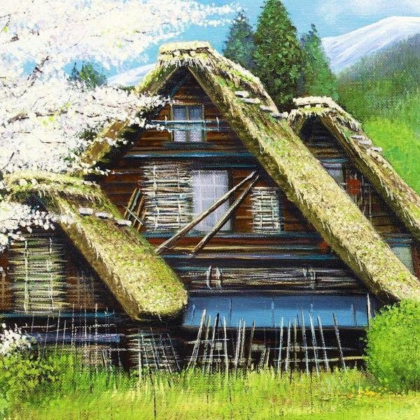 真作 「イタリアの風」P6号 油彩画 G・デスティーノ イタリア 模写