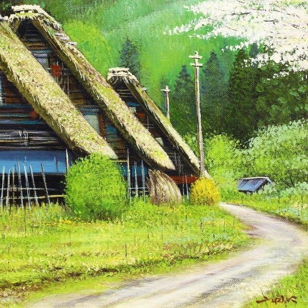 真作 「イタリアの風」P6号 油彩画 G・デスティーノ イタリア 模写