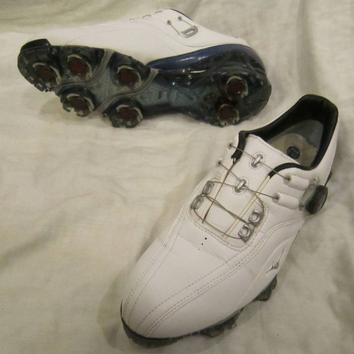 ゴルフシューズ　　　ミズノ ジェネム ボア（51GM180022）白青黒　25.5㎝ EEE　 　　　mizuno GENEM BOA　ホワイト×ブルー　　wj2212c