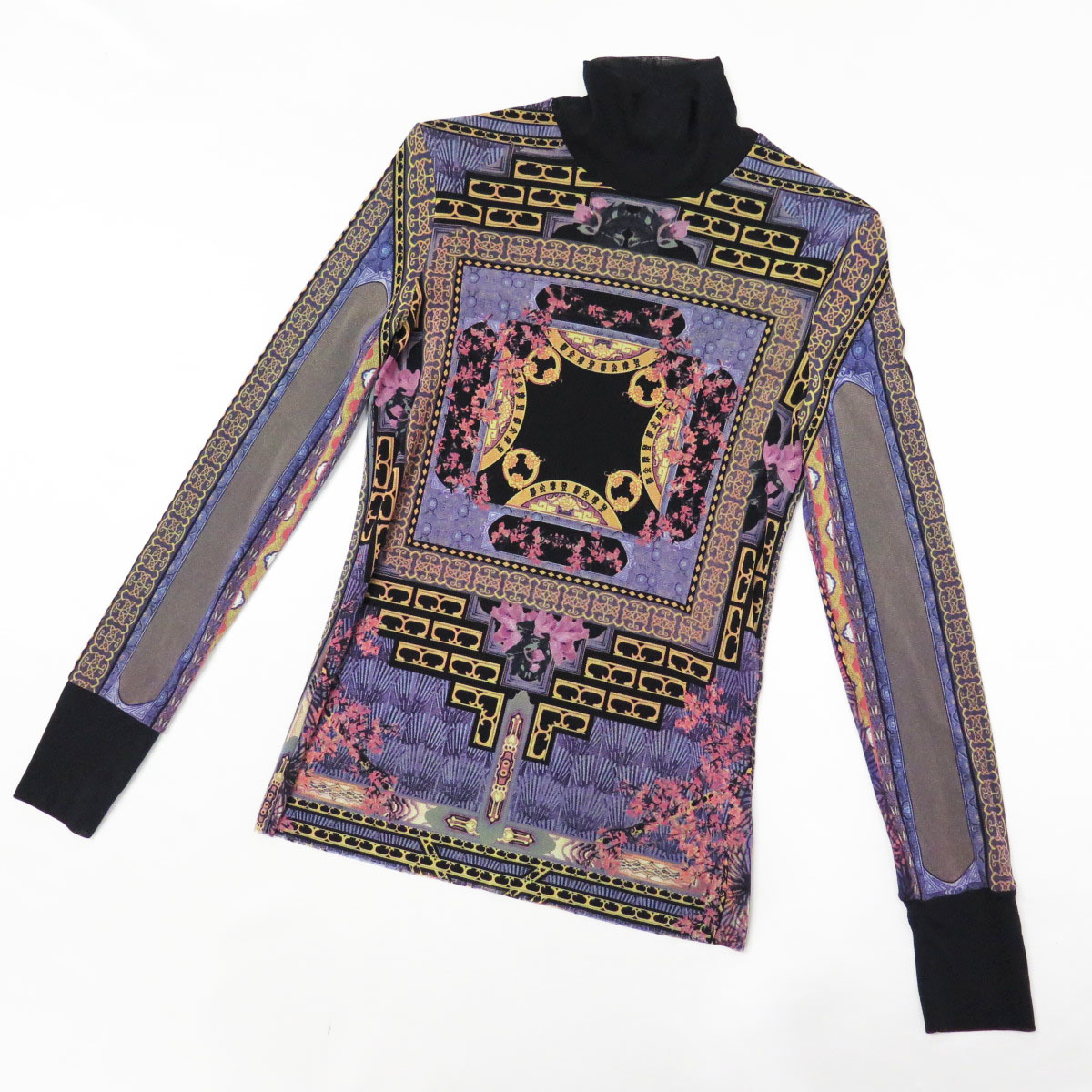 新作入荷，格安 VIVIENNE TAM CHINOISERIE MESH HI NECK TOP ヴィヴィアンタム シノワズリ メッシュ パワーネット ハイネック トップ カットソー 中国漢字(その他)｜売買されたオークション情報、yahooの商品情報をアー トップス