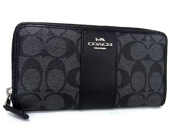  1円 COACH コーチ F54630 シグネチャー PVC&times;レザー ラウンドファスナー 長財布 ウォレット メンズ ブラック系 AE5298ケk(男性用財布)｜売買されたオークション情報、yahooの商品情報をアーカイ 服飾小物