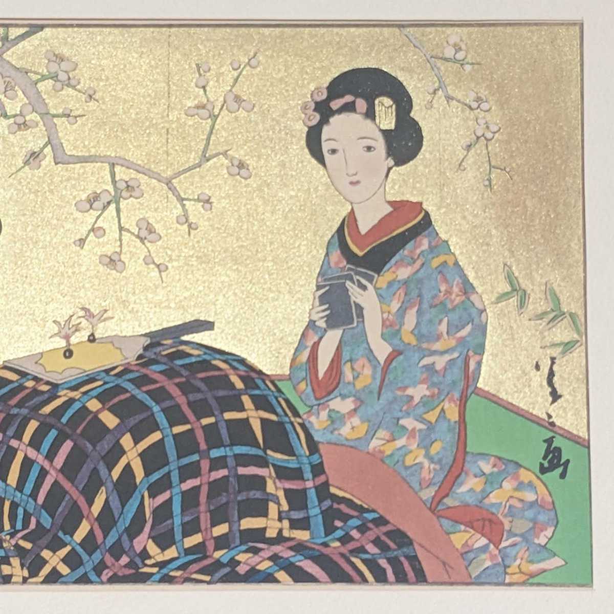 HA 竹久夢二 こたつ 木版画 美人画 大正ロマン 希少 【公式通販】