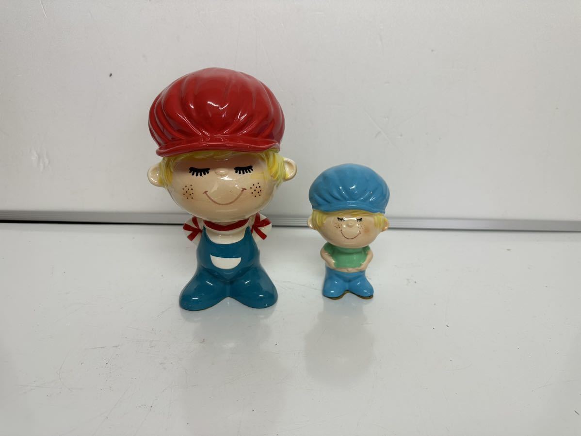 昭和レトロ 当時物 水森亜土 亜土工房 陶器 人形 貯金箱 アドちゃん 