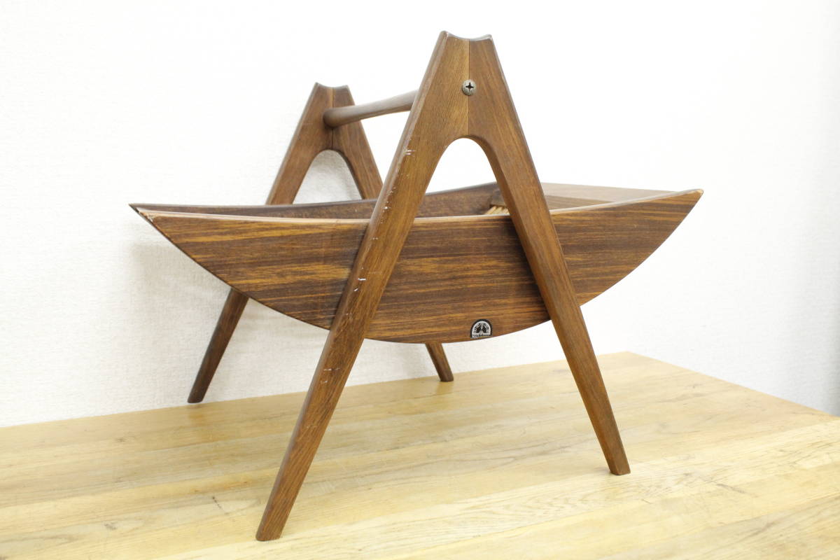 希少 オールドマルニ maruni 1960年代 マガジンラック 孔雀ロゴ