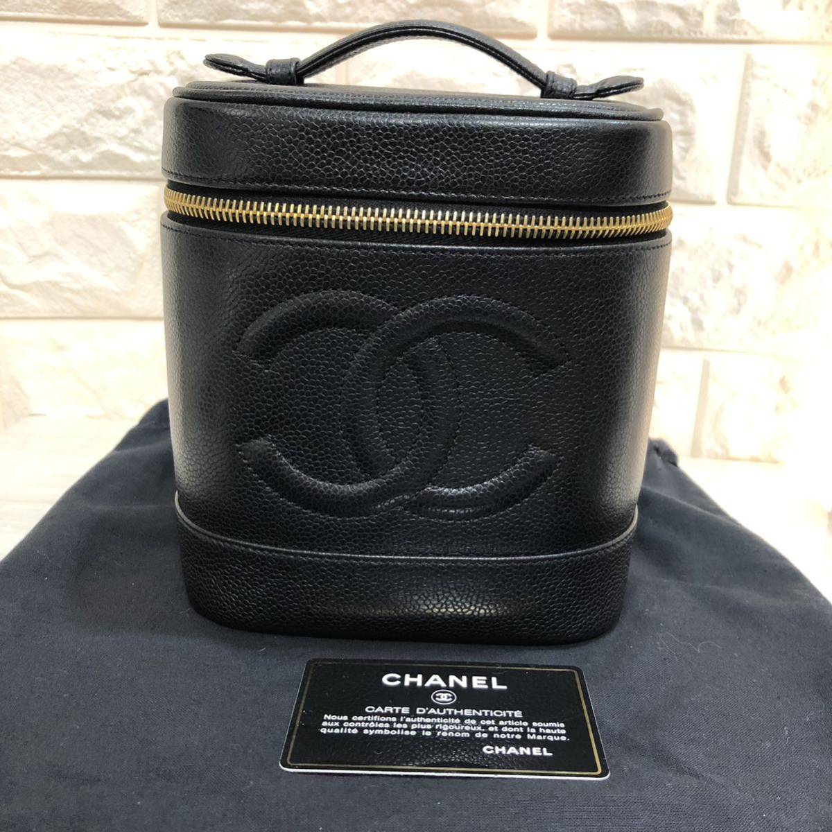 シャネル キャビアスキン ブラック バニティ バッグ レディース CHANEL 