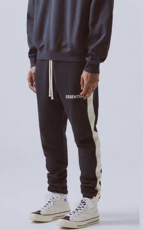 新品FOG ESSENTIALS エッセンシャルズ サイドストライプパンツ ブラック Mサイズ
