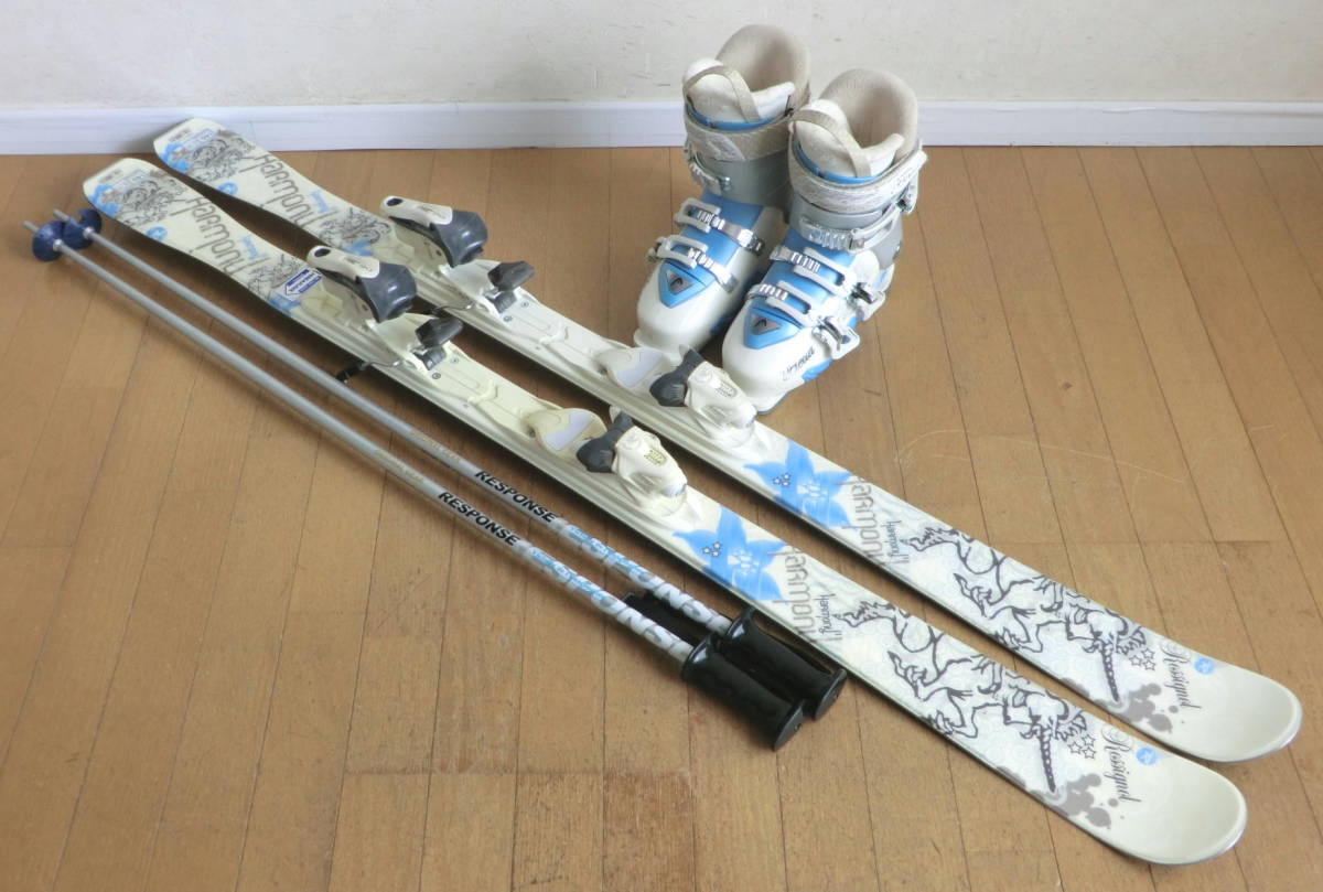 ■■即日発送OK■送料無料■即決■ROSSIGNOL＋HEAD■女性用カービングスキー4点セット■板146/靴24-24.5■WAX済■■