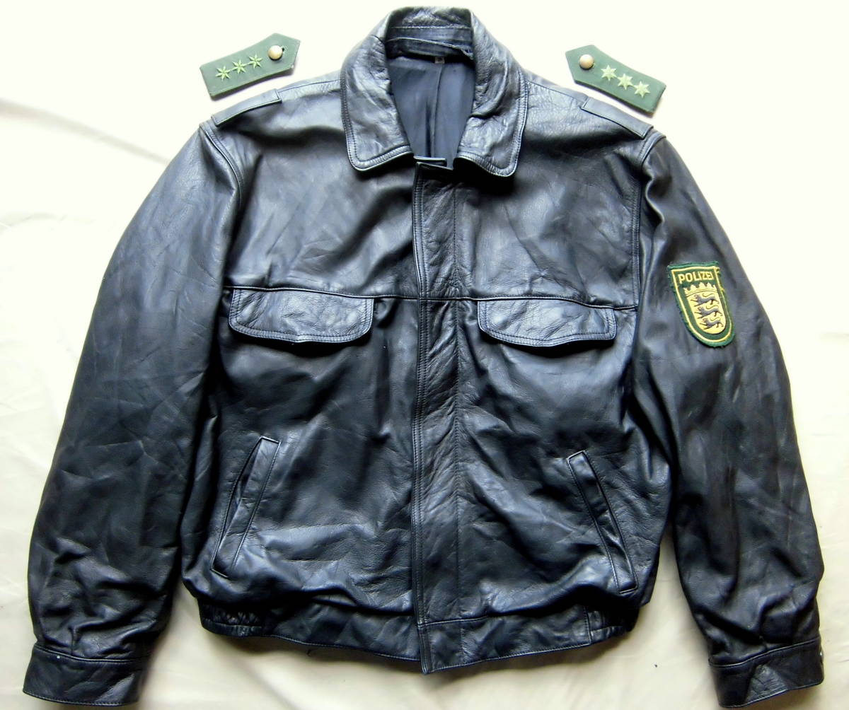 ドイツ連邦警察レザーライダースジャケット/ポリスモーターサイクルジャケット