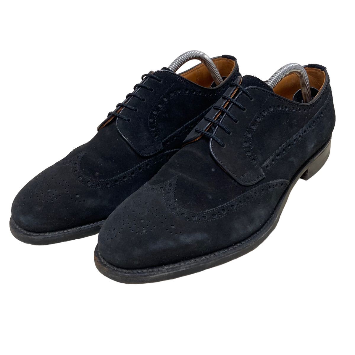 AC787 SCOTCH GRAIN スコッチグレイン HIROKAWA メンズ ビジネスシューズ 27cm ブラック スエード ウィングチップ 日本製