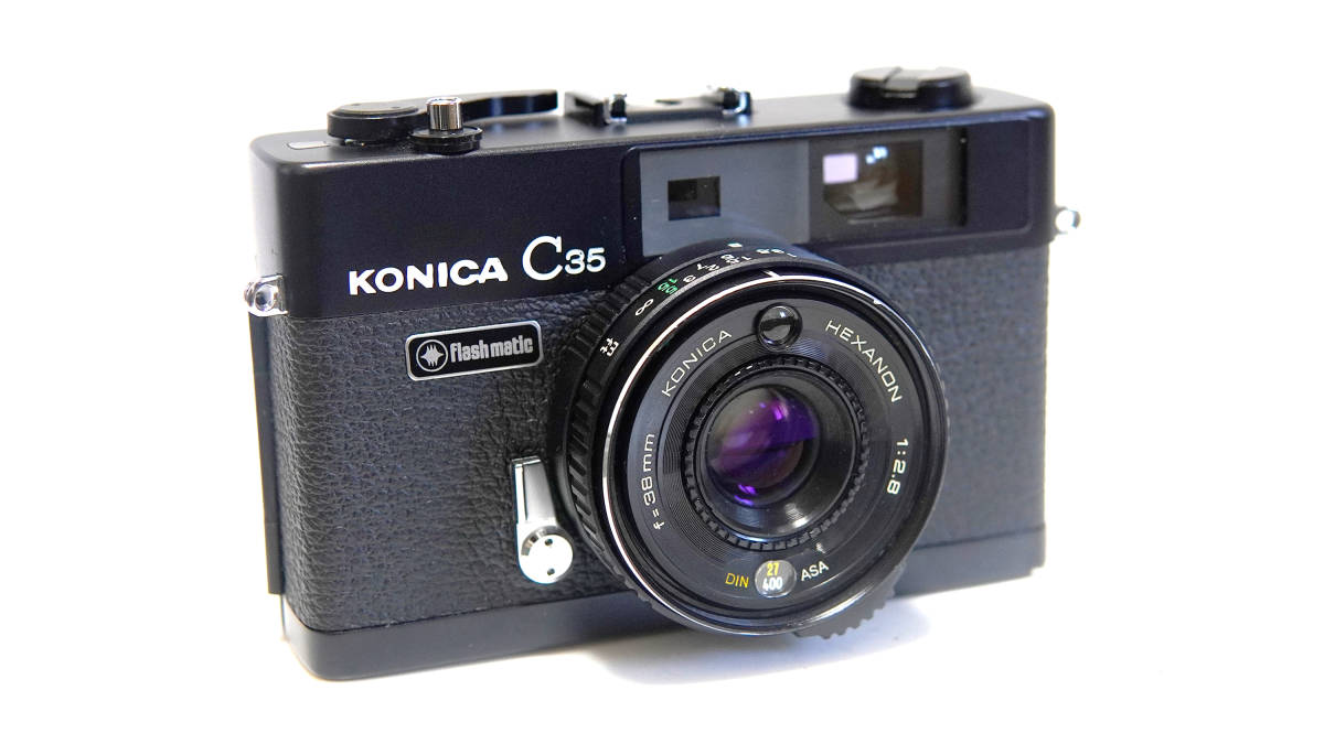 良品☆コニカ KONICA C35 Flash matic ブラック☆露出計作動☆#3198