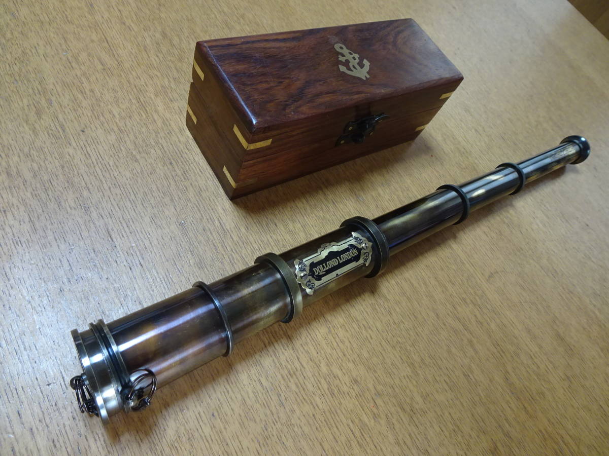 新品，人気SALE レア出品 DOLLOND LONDON 航海望遠鏡 アンティーク 1920年 木箱付 ROYAL NAVY(船)｜売買されたオークション情報、yahooの商品情報をアーカイブ公開 - オークファン 船