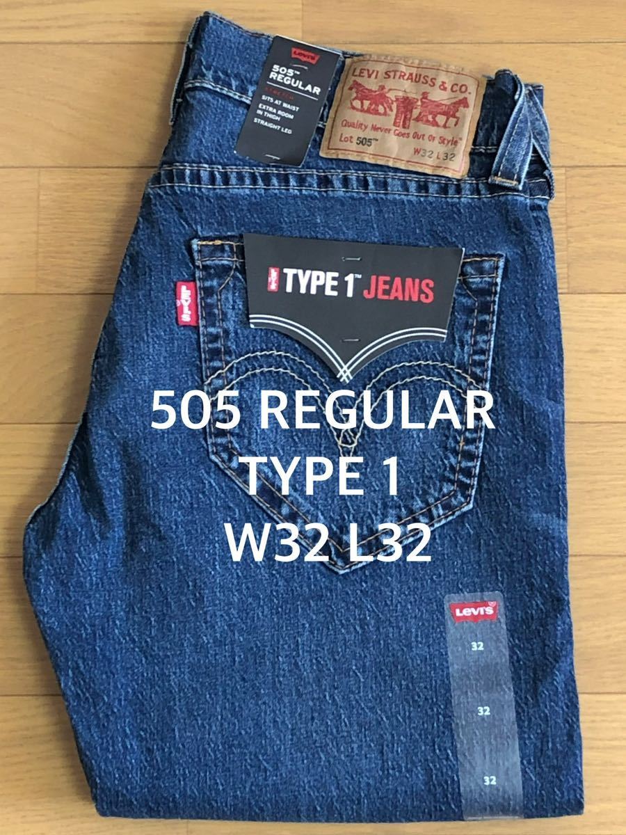 Levi's 505 REGULAR FIT TYPE 1 ダークインディゴW32 L32