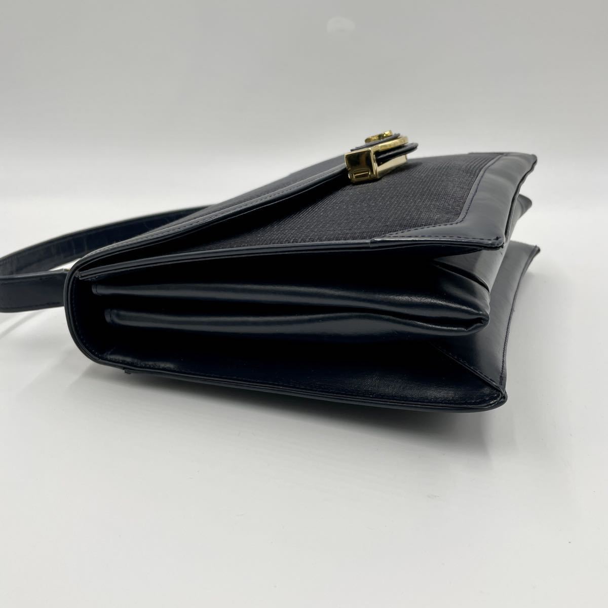 ●超希少●コンテス COMTESSE 西ドイツ製 ホースヘアー ハンドバッグ ワンショルダーバッグ ネイビー ゴールド金具 高級 フォーマル