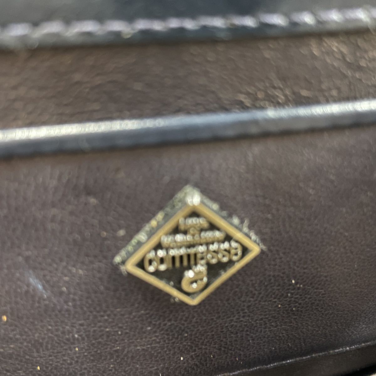 ●超希少●コンテス COMTESSE 西ドイツ製 ホースヘアー ハンドバッグ ワンショルダーバッグ ネイビー ゴールド金具 高級 フォーマル