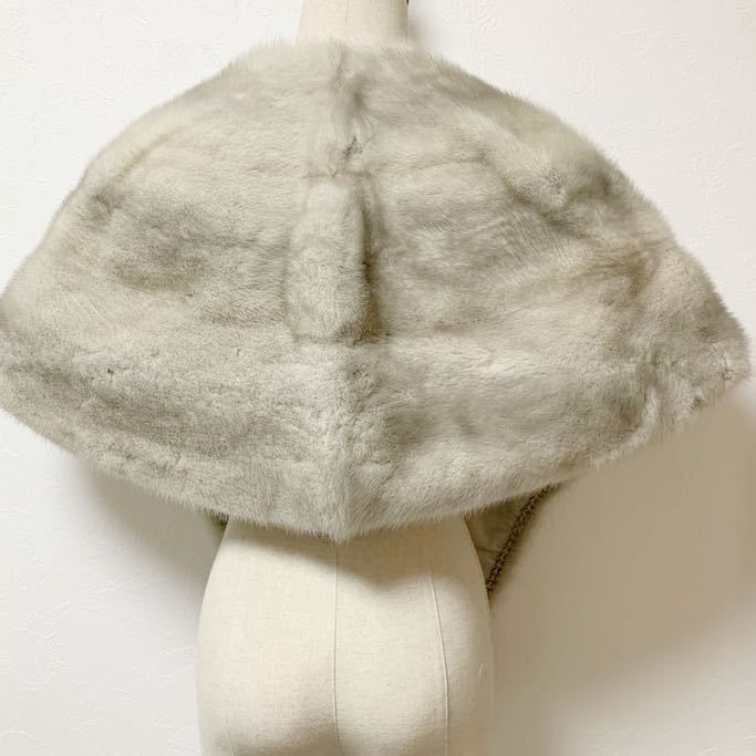 高級 White Mink TOKYO サファイアミンク リアルファー ショール