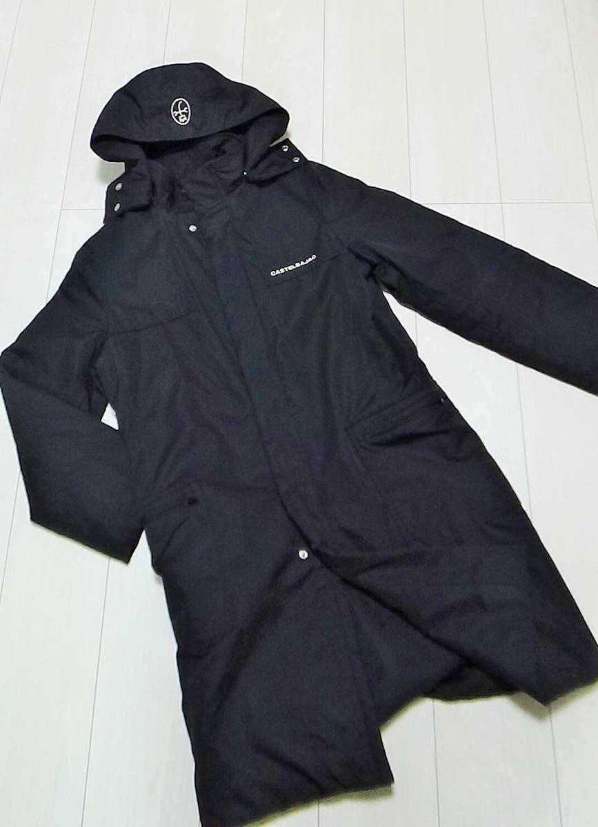 カステルバジャック 2 M ★ リバーシブル ダウン コート ロング 黒 ゴルフ ウェア メンズ アウター 家紋　ベンチコート