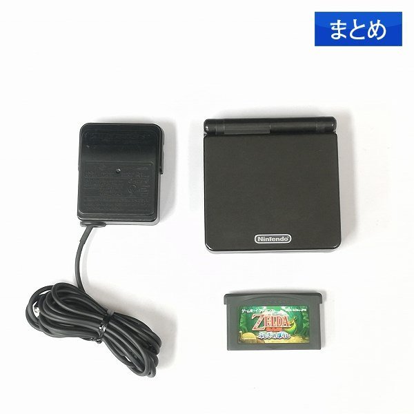 gY144a [動作品] GBA ゲームボーイアドバンス SP 本体 + ACアダプター ソフト ゼルダの伝説 ふしぎのぼうし | X