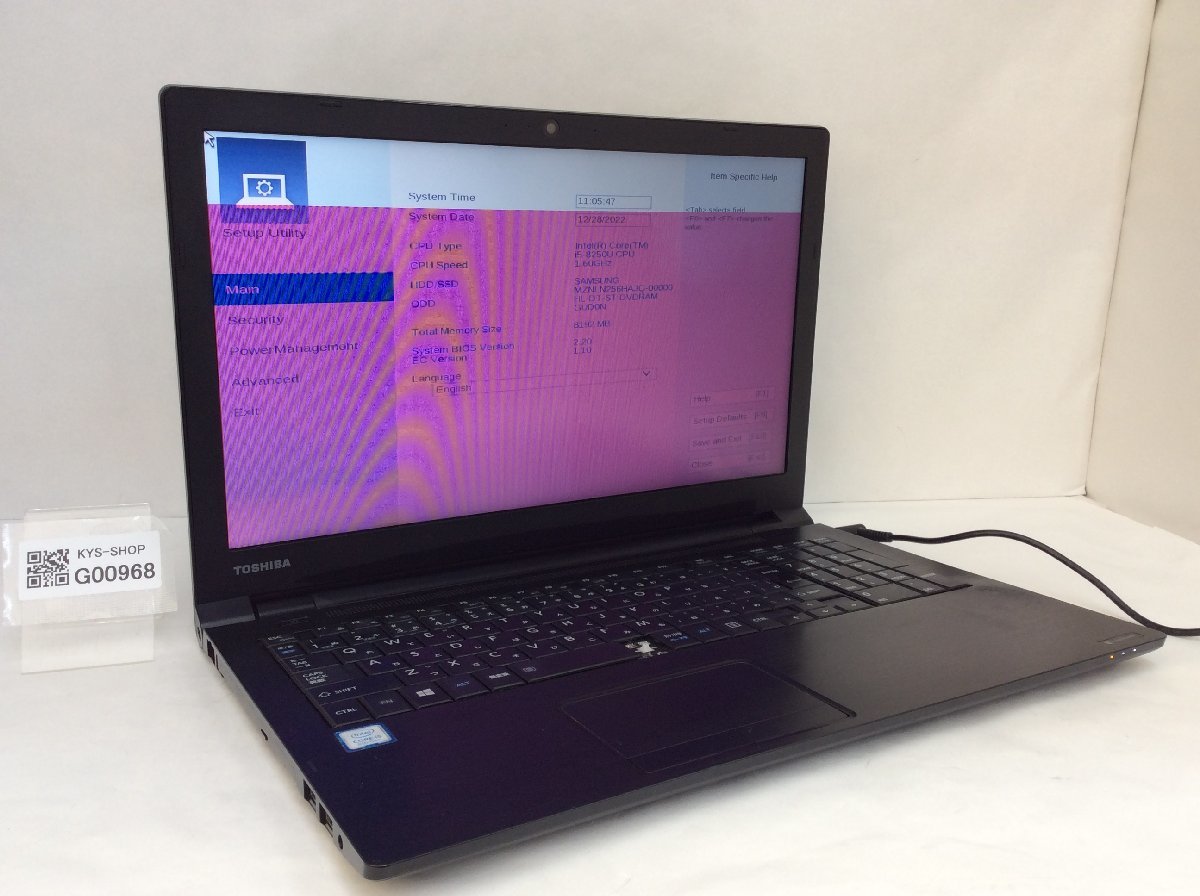 TOSHIBA dynabook B65/M Core i7 8550U 1.80GHz/8 GB/256 GB(SSD