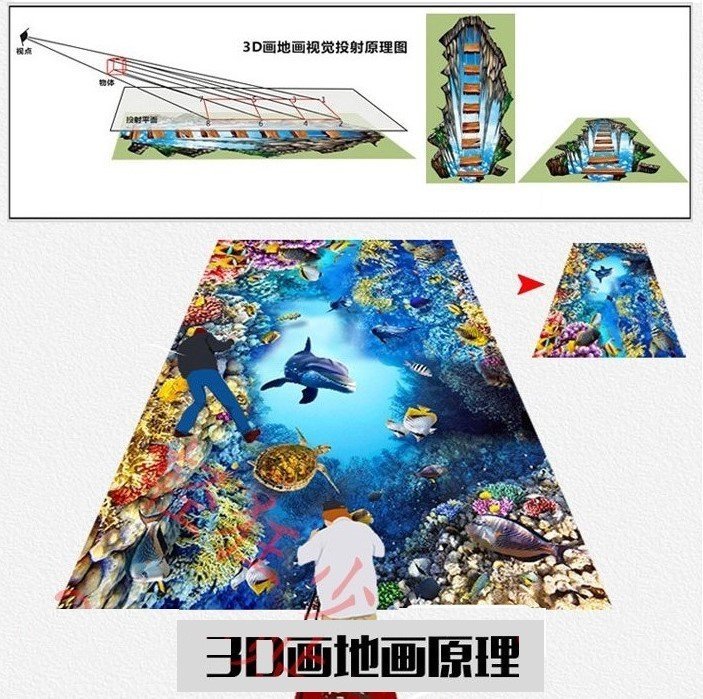 C388 巨大 3D フロアマット 1m 2m 螺旋階段 落とし穴 トリックアート 