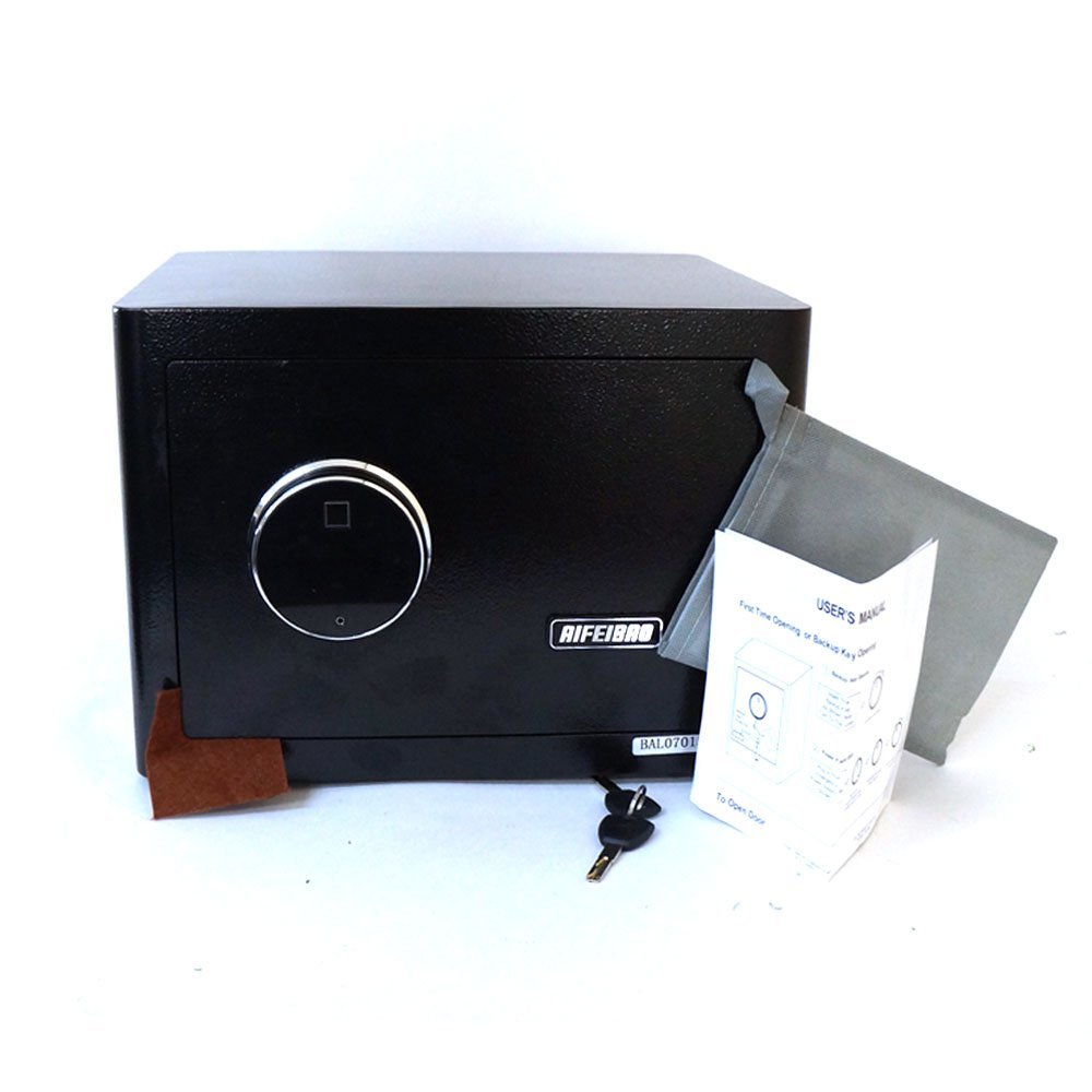 【特価品】指紋認証金庫 室内金庫 おしゃれ かわいい 暗証番号 専用キー 家庭用 業務用 防犯金庫 電子金庫 AUC1172